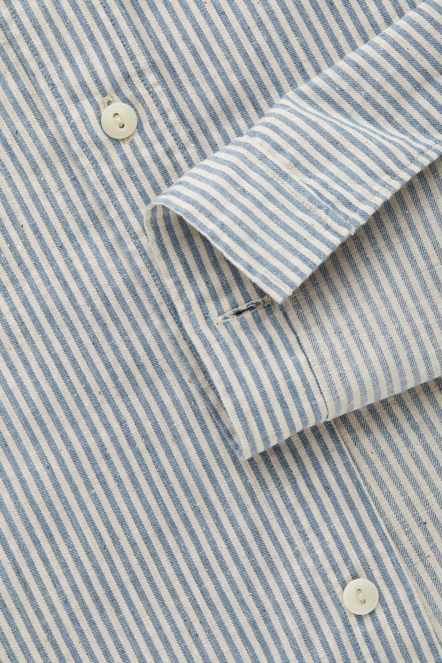 Blue Conductor Stripe Cotton Button Up Slim Fit