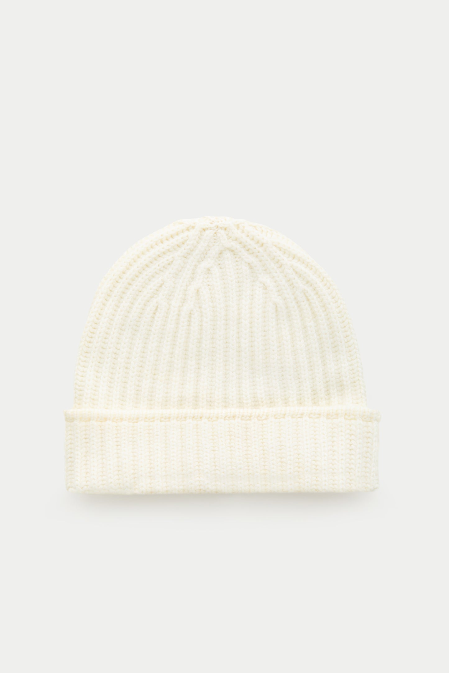 Wide Cuff Cashmere Beanie Snow White