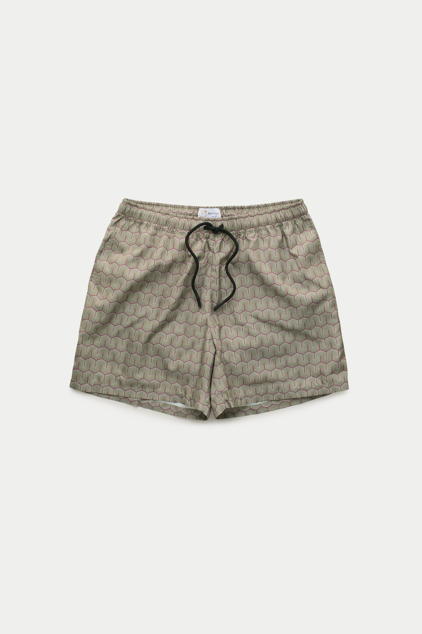 Swim Shorts Geometric Pattern Green