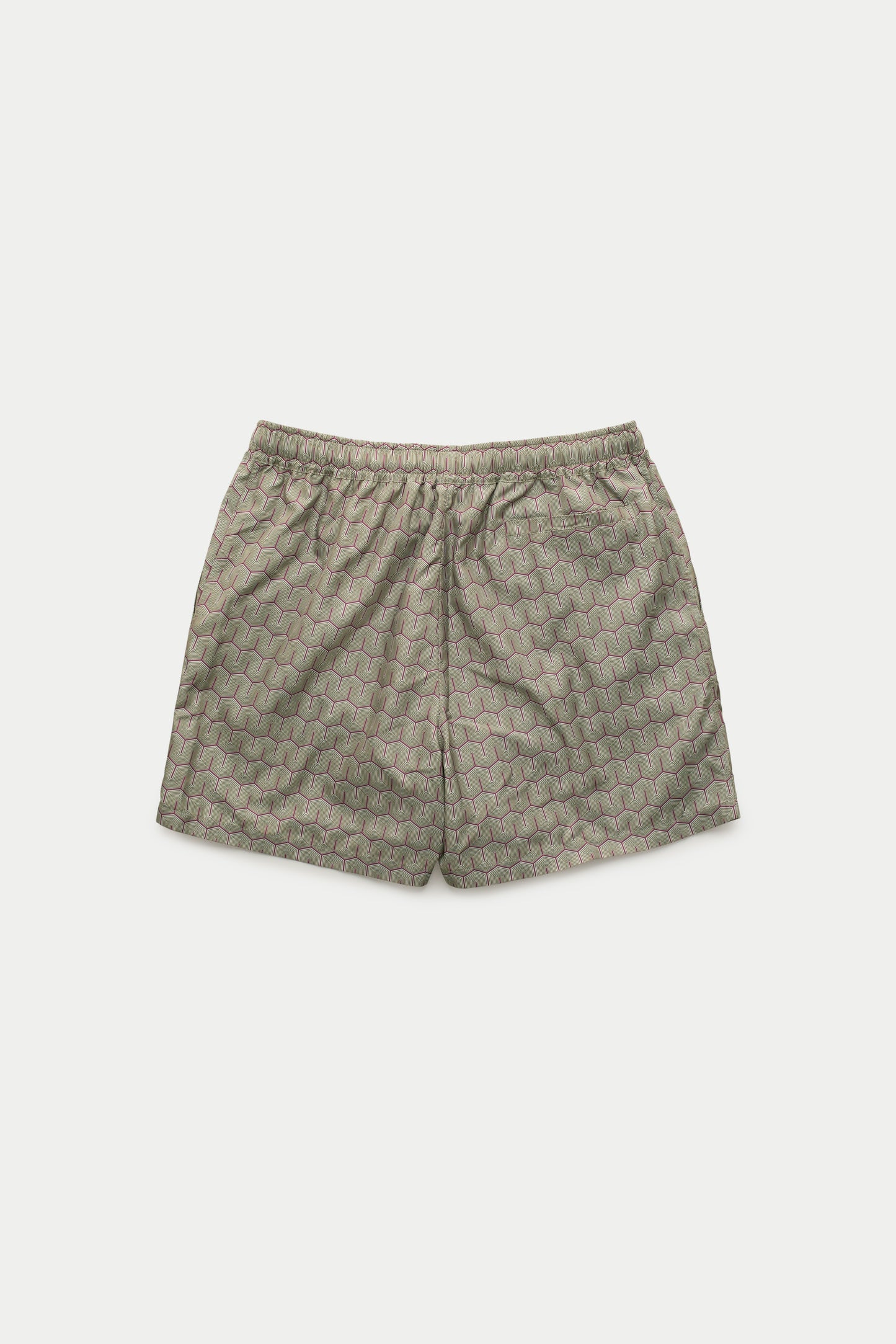 Swim Shorts Geometric Pattern Green