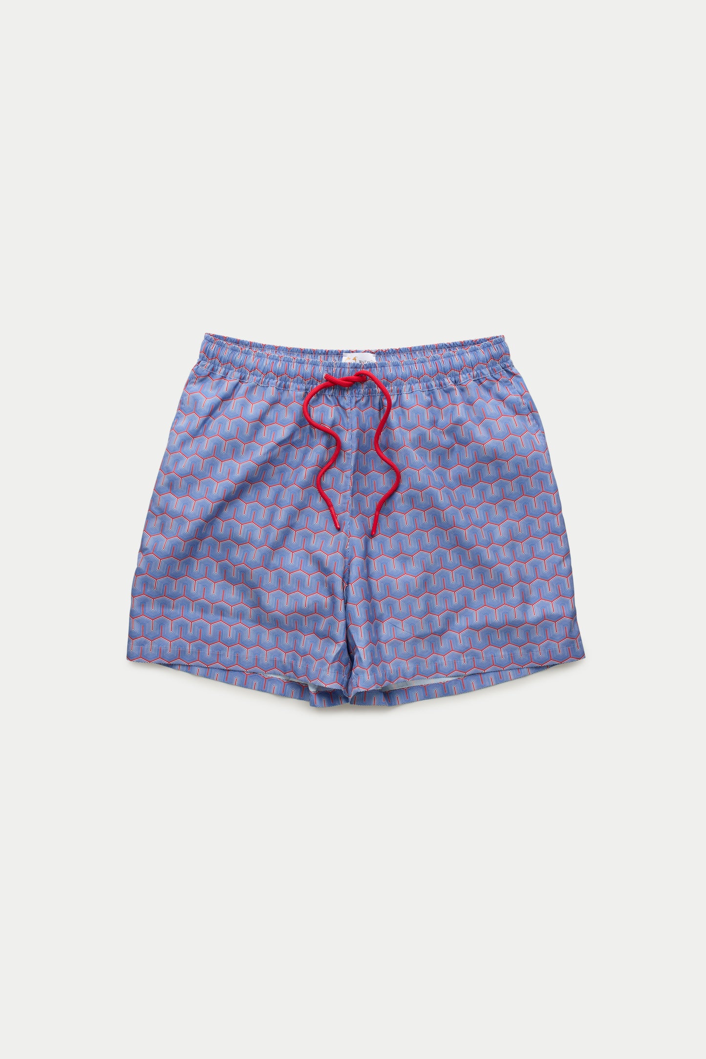 Swim Shorts Geometric Pattern Navy