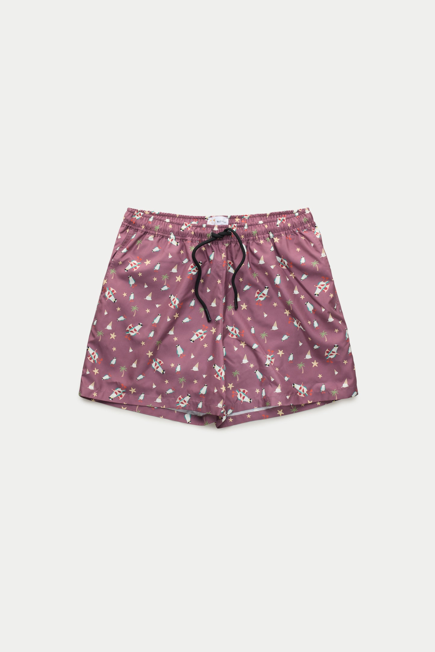 Swim Shorts Pizza Thief Burgundy