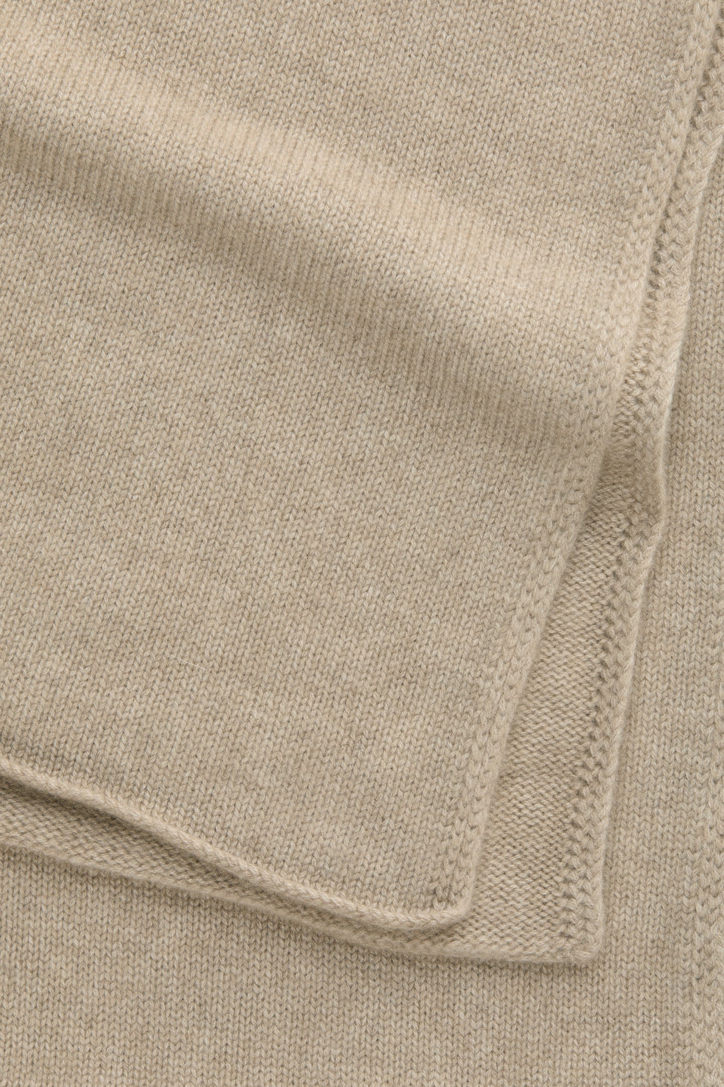 Knitted Maglia Rasata Cashmere Scarf Cappuccino