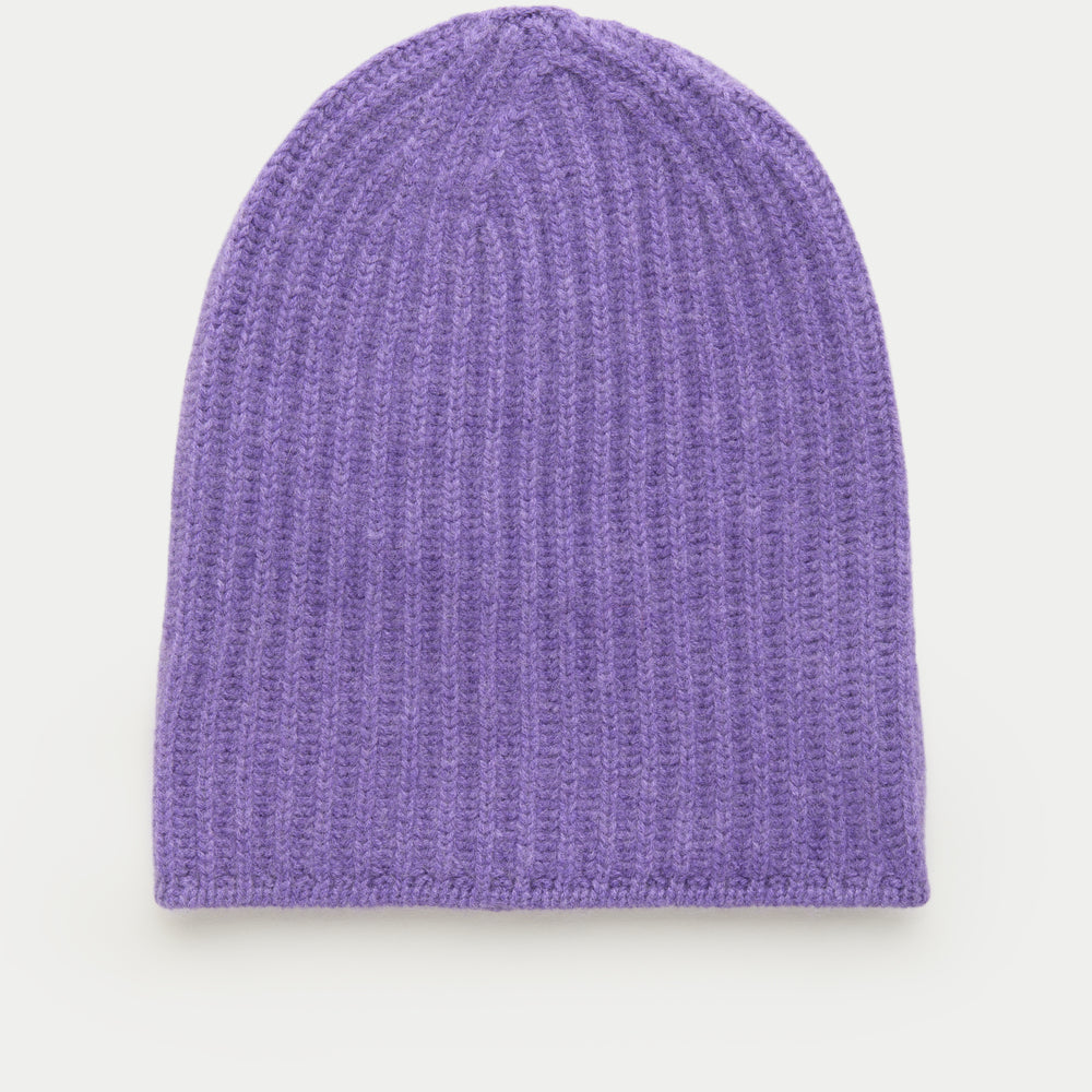 Wide Cuff Cashmere Beanie Viola