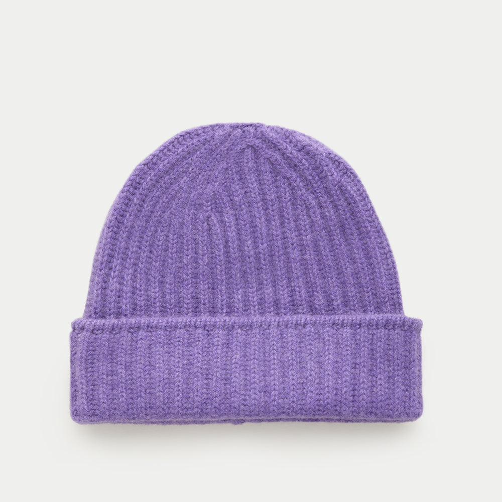 Wide Cuff Cashmere Beanie Viola