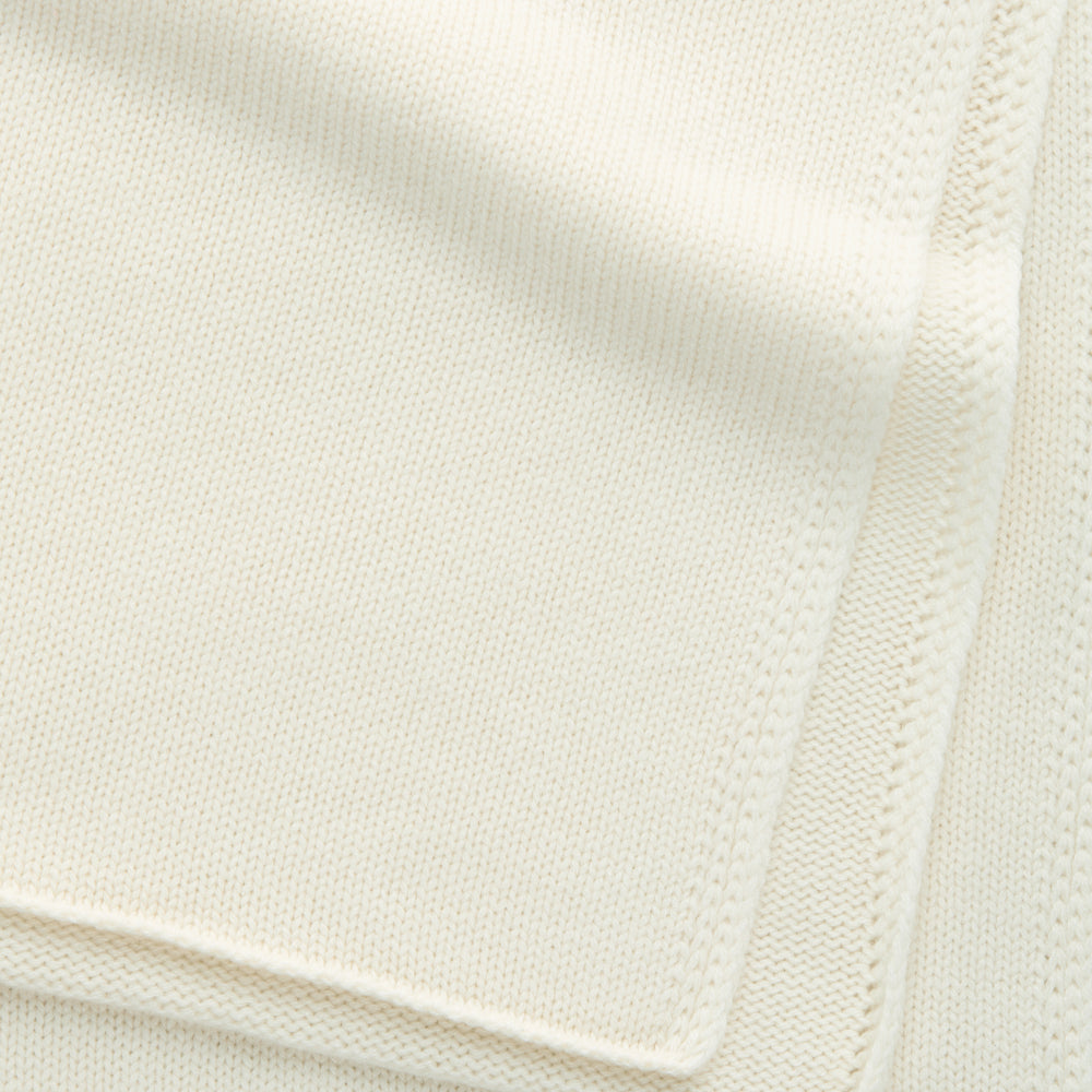 Knitted Maglia Rasata Cashmere Scarf Snow White