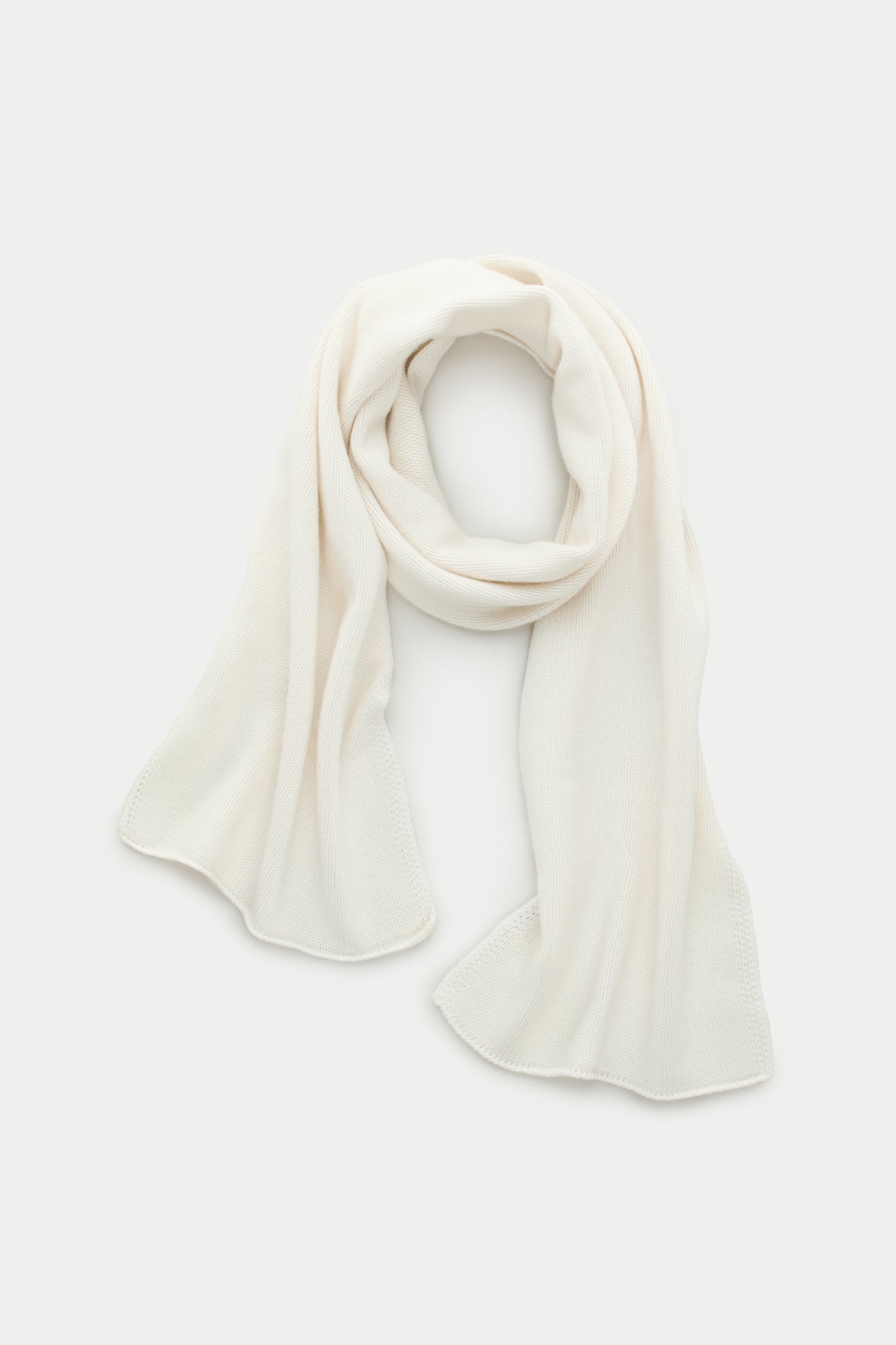 Knitted Maglia Rasata Cashmere Scarf Snow White