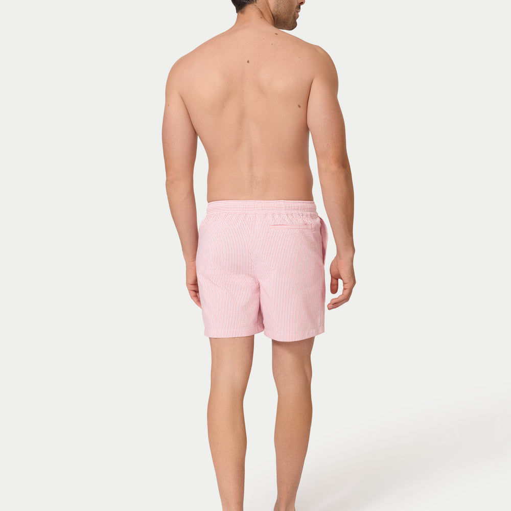 
                  
                    Swim Shorts Red and White Seersucker 5" inseam
                  
                