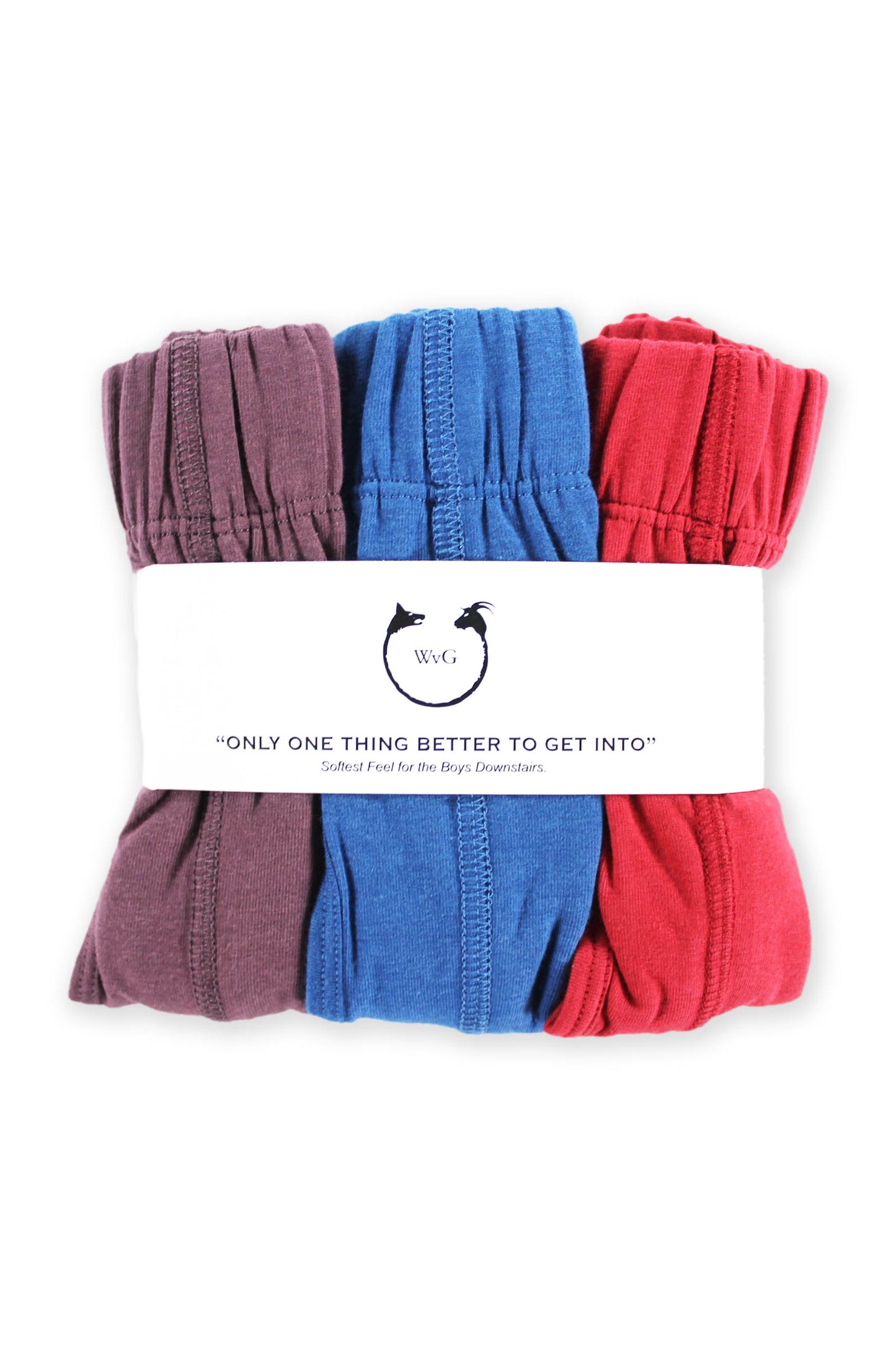 Cotton Modal Boxer Briefs (Blue, Red, Grape)