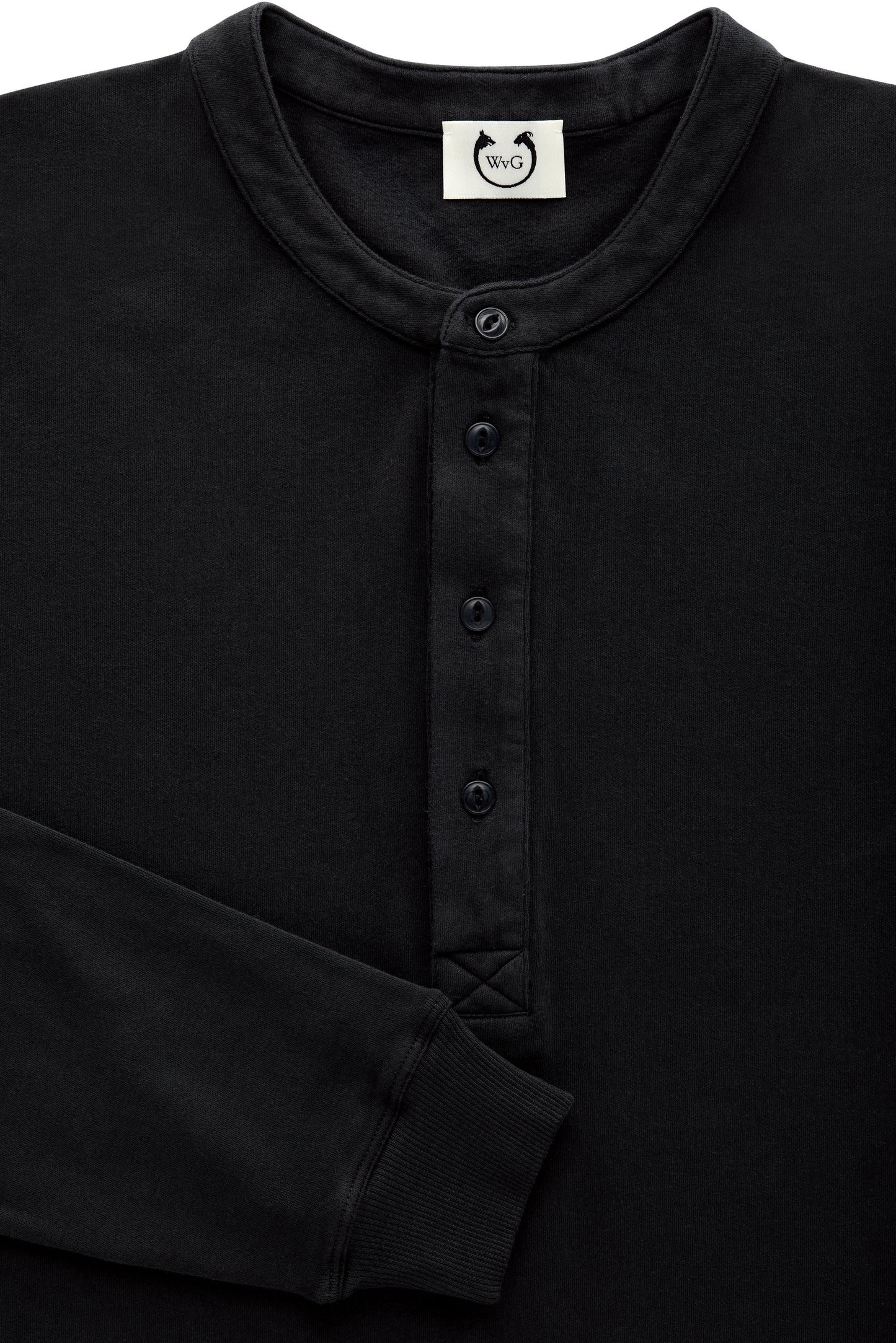 Marcel Long Sleeve Henley Black Beauty